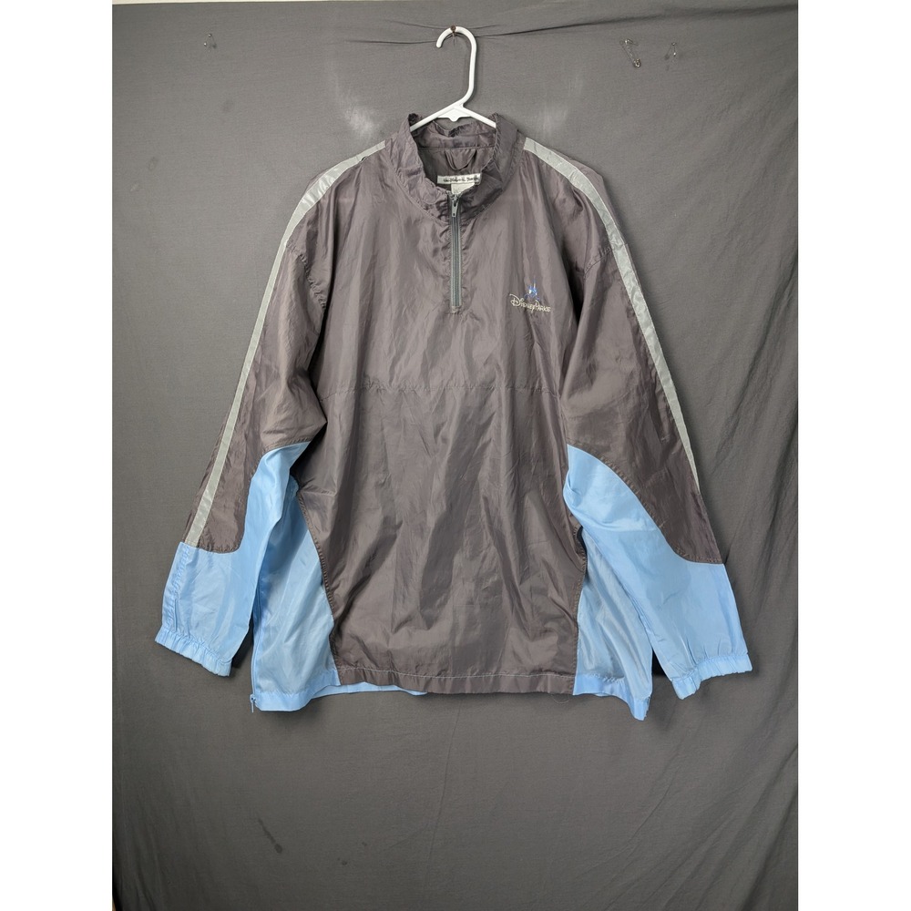 Disney Parks Walt Disney World Gray Blue Quarter Zip Windbreaker XL/XXL